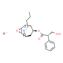 ChemSpider 2D Image | (1S,2R,4S,5S,7R)-9-Butyl-7-{[(2S)-3-hydroxy-2-phenylpropanoyl]oxy}-9-methyl-3-oxa-9-azoniatricyclo[3.3.1.0~2,4~]nonane bromide | C21H30BrNO4