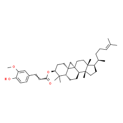 ChemSpider 2D Image | (3beta,5beta,8alpha,14beta)-9,19-Cyclolanost-24-en-3-yl (2E)-3-(4-hydroxy-3-methoxyphenyl)acrylate | C40H58O4