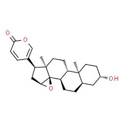 ChemSpider 2D Image | (3beta,5beta,14alpha,15alpha,17alpha)-3-Hydroxy-14,15-epoxybufa-20,22-dienolide | C24H32O4