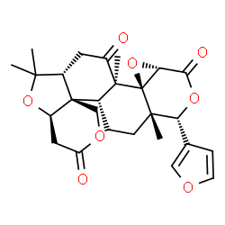 ChemSpider 2D Image | (4aR,6aR,8aR,8bS,9aS,12R,12aS,14aR,14bS)-12-(3-Furyl)-6,6,8a,12a-tetramethyldecahydro-3H-oxireno[d]pyrano[4',3':3,3a][2]benzofuro[5,4-f]isochromene-3,8,10(6H,9aH)-trione | C26H30O8