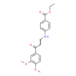 ChemSpider 2D Image | Ethyl 4-{[3-(3,4-dimethoxyphenyl)-3-oxo-1-propen-1-yl]amino}benzoate | C20H21NO5