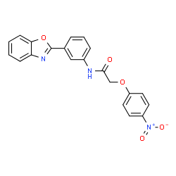 ChemSpider 2D Image | N-[3-(1,3-Benzoxazol-2-yl)phenyl]-2-(4-nitrophenoxy)acetamide | C21H15N3O5