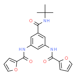 ChemSpider 2D Image | N,N'-[5-(tert-Butylcarbamoyl)-1,3-phenylene]di(2-furamide) | C21H21N3O5
