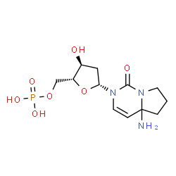ChemSpider 2D Image | 4a-Amino-2-(2-deoxy-5-O-phosphono-beta-D-erythro-pentofuranosyl)-4a,5,6,7-tetrahydropyrrolo[1,2-c]pyrimidin-1(2H)-one | C12H20N3O7P
