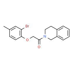 ChemSpider 2D Image | 2-(2-Bromo-4-methylphenoxy)-1-(3,4-dihydro-2(1H)-isoquinolinyl)ethanone | C18H18BrNO2