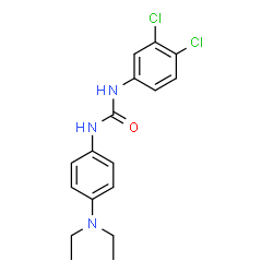 ChemSpider 2D Image | 1-(3,4-Dichlorophenyl)-3-[4-(diethylamino)phenyl]urea | C17H19Cl2N3O