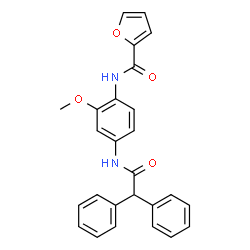 ChemSpider 2D Image | N-{4-[(Diphenylacetyl)amino]-2-methoxyphenyl}-2-furamide | C26H22N2O4