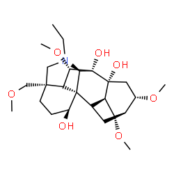 ChemSpider 2D Image | (1alpha,6beta,10alpha,14beta,16beta,17R)-20-Ethyl-6,14,16-trimethoxy-4-(methoxymethyl)aconitane-1,7,8-triol | C25H41NO7