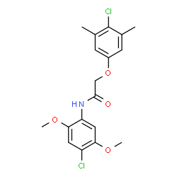 ChemSpider 2D Image | N-(4-Chloro-2,5-dimethoxyphenyl)-2-(4-chloro-3,5-dimethylphenoxy)acetamide | C18H19Cl2NO4