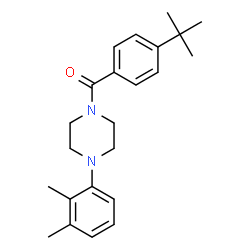 ChemSpider 2D Image | [4-(2,3-Dimethylphenyl)-1-piperazinyl][4-(2-methyl-2-propanyl)phenyl]methanone | C23H30N2O