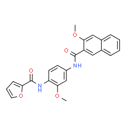 ChemSpider 2D Image | N-{2-Methoxy-4-[(3-methoxy-2-naphthoyl)amino]phenyl}-2-furamide | C24H20N2O5