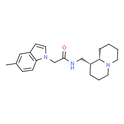 ChemSpider 2D Image | 2-(5-Methyl-1H-indol-1-yl)-N-[(1R,9aS)-octahydro-2H-quinolizin-1-ylmethyl]acetamide | C21H29N3O