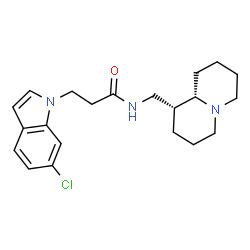 ChemSpider 2D Image | 3-(6-Chloro-1H-indol-1-yl)-N-[(1R,9aS)-octahydro-2H-quinolizin-1-ylmethyl]propanamide | C21H28ClN3O