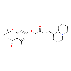 ChemSpider 2D Image | 2-[(5-Hydroxy-2,2-dimethyl-4-oxo-3,4-dihydro-2H-chromen-7-yl)oxy]-N-[(1R,9aS)-octahydro-2H-quinolizin-1-ylmethyl]acetamide | C23H32N2O5