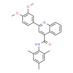 ChemSpider 2D Image | 2-(3,4-Dimethoxyphenyl)-N-mesityl-4-quinolinecarboxamide | C27H26N2O3