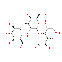 ChemSpider 2D Image | beta-D-Galactopyranosyl-(1->3)-D-galactopyranosyl-(1->4)-D-glucose | C18H32O16