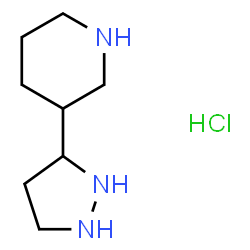 ChemSpider 2D Image | 3-(3-Pyrazolidinyl)piperidine hydrochloride (1:1) | C8H18ClN3