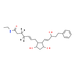 ChemSpider 2D Image | (5E)-7-{3,5-Dihydroxy-2-[(1E)-3-hydroxy-5-phenyl-1-penten-1-yl]cyclopentyl}-N-ethyl(3,3,4,4-~2~H_4_)-5-heptenamide | C25H33D4NO4