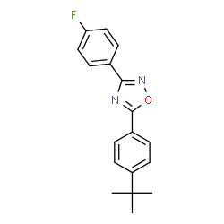 ChemSpider 2D Image | 5-(4-tert-butylphenyl)-3-(4-fluorophenyl)-1,2,4-oxadiazole | C18H17FN2O