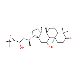 ChemSpider 2D Image | (5xi,9xi,10alpha,11alpha,20S)-11,23-Dihydroxy-24,25-epoxydammar-13(17)-en-3-one | C30H48O4