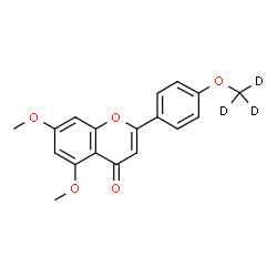 ChemSpider 2D Image | 5,7-Dimethoxy-2-{4-[(~2~H_3_)methyloxy]phenyl}-4H-chromen-4-one | C18H13D3O5