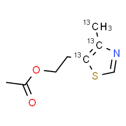ChemSpider 2D Image | 2-[4-(~13~C)Methyl(4,5-~13~C_2_)-1,3-thiazol-5-yl]ethyl acetate | C513C3H11NO2S