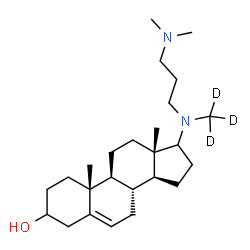 ChemSpider 2D Image | 17-{[3-(Dimethylamino)propyl][(~2~H_3_)methyl]amino}androst-5-en-3-ol | C25H41D3N2O