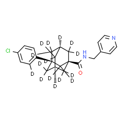ChemSpider 2D Image | (5R,7S)-3-[4-Chloro(2-~2~H)phenyl]-N-(4-pyridinylmethyl)-1-(~2~H_14_)adamantanecarboxamide | C23H10D15ClN2O