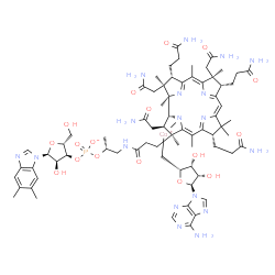 ChemSpider 2D Image | [(2S,3R,4S,5S)-5-(6-aminopurin-9-yl)-3,4-dihydroxy-tetrahydrofuran-2-yl]methyl-[(1R,2R,3S,4Z,7S,9Z,12S,13S,14Z,17S,18S,19R)-2,13,18-tris(2-amino-2-oxo-ethyl)-7,12,17-tris(3-amino-3-oxo-propyl)-3-[3-[[(2R)-2-[[(2R,3S,4R,5S)-5-(5,6-dimethylbenzimidazol-1-yl)-4-hydroxy-2-(hydroxymethyl)tetrahydrofuran-3-yl]oxy-oxido-phosphoryl]oxypropyl]amino]-3-oxo-propyl]-3,5,8,8,13,15,18,19-octamethyl-2,7,12,17-tetrahydro-1H-corrin-21-yl]cobalt(1+) | C72H100CoN18O17P