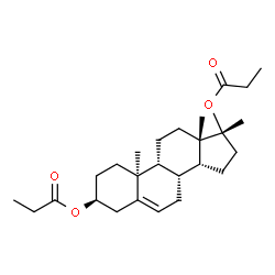 ChemSpider 2D Image | (3beta,9beta,10alpha,14beta,17alpha)-17-Methylandrost-5-ene-3,17-diyl dipropanoate | C26H40O4