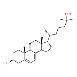 ChemSpider 2D Image | (3beta,9beta,14beta,17alpha)-Cholesta-5,7-diene-3,25-diol | C27H44O2