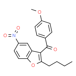 ChemSpider 2D Image | 2-Butyl-3-(4-methoxybenzoyl)-5-nitrobenzofuran | C20H19NO5