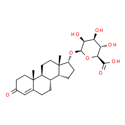 ChemSpider 2D Image | (14beta,17alpha)-3-Oxoandrost-4-en-17-yl beta-D-mannopyranosiduronic acid | C25H36O8