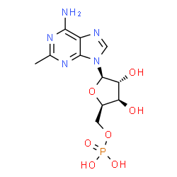 ChemSpider 2D Image | 2-Methyl-9-(5-O-phosphono-beta-D-xylofuranosyl)-9H-purin-6-amine | C11H16N5O7P