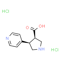 ChemSpider 2D Image | (3R,4R)-4-(4-Pyridinyl)-3-pyrrolidinecarboxylic acid dihydrochloride | C10H14Cl2N2O2