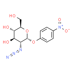 ChemSpider 2D Image | 4-Nitrophenyl 2-azido-2-deoxy-alpha-D-glucopyranoside | C12H14N4O7