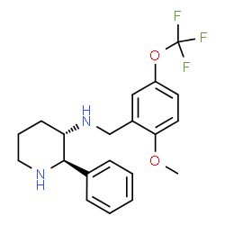 ChemSpider 2D Image | (2R,3S)-N-[2-Methoxy-5-(trifluoromethoxy)benzyl]-2-phenyl-3-piperidinamine | C20H23F3N2O2