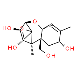 ChemSpider 2D Image | (3alpha,4beta,8beta,12xi)-12,13-Epoxytrichothec-9-ene-3,4,8,15-tetrol | C15H22O6