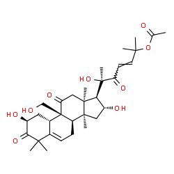 ChemSpider 2D Image | (2S,4S,8beta,9beta,13alpha,16alpha,23E)-2,16,20-Trihydroxy-9-(hydroxymethyl)-10,14-dimethyl-1,11,22-trioxo-4,9-cyclo-9,10-secocholesta-5,23-dien-25-yl acetate | C32H46O9