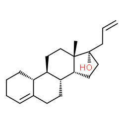 ChemSpider 2D Image | (8R,9S,10R,13S,14R,17S)-17-Allyl-13-methyl-2,3,6,7,8,9,10,11,12,13,14,15,16,17-tetradecahydro-1H-cyclopenta[a]phenanthren-17-ol (non-preferred name) | C21H32O