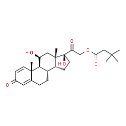 ChemSpider 2D Image | (14beta,17alpha)-11,17-Dihydroxy-3,20-dioxopregna-1,4-dien-21-yl 3,3-dimethylbutanoate | C27H38O6