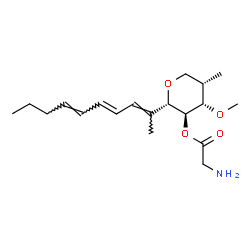 ChemSpider 2D Image | (1S)-1,5-Anhydro-1-[(2E,4E,6E)-2,4,6-decatrien-2-yl]-4-deoxy-2-O-glycyl-4-methyl-3-O-methyl-L-arabinitol | C19H31NO4
