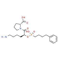 ChemSpider 2D Image | 1-[(2S)-6-Amino-2-{[hydroxy(4-phenylbutyl)phosphoryl]oxy}hexanoyl]-D-proline | C21H33N2O6P
