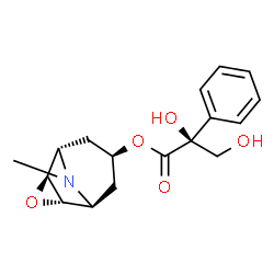 ChemSpider 2D Image | (1S,2S,4S,5S)-9-Methyl-3-oxa-9-azatricyclo[3.3.1.0~2,4~]non-7-yl (2S)-2,3-dihydroxy-2-phenylpropanoate | C17H21NO5