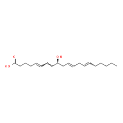 ChemSpider 2D Image | (5E,7E,9S,11E,14E)-9-Hydroxy-5,7,11,14-icosatetraenoic acid | C20H32O3