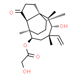 ChemSpider 2D Image | (1R,2R,3S,4S,6R,7R,8S,12R)-3-Hydroxy-2,4,7,12-tetramethyl-9-oxo-4-vinyltricyclo[5.4.3.0~1,8~]tetradec-6-yl glycolate | C22H34O5
