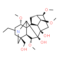 ChemSpider 2D Image | (1alpha,5alpha,6alpha,7beta,9alpha,14beta,16beta)-20-Ethyl-4-(hydroxymethyl)-1,6,14,16-tetramethoxyaconitane-7,8-diol | C25H41NO7