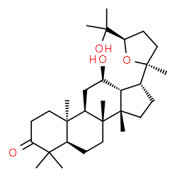 ChemSpider 2D Image | (10alpha,12beta,14beta,17alpha,24R)-12,25-Dihydroxy-20,24-epoxydammaran-3-one | C30H50O4