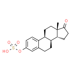 ChemSpider 2D Image | (8alpha,14beta)-17-Oxoestra-1(10),2,4-trien-3-yl hydrogen sulfate | C18H22O5S