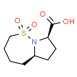 ChemSpider 2D Image | (5aR,8R)Octahydropyrrolo[1,2-b][1,2]thiazepine-8-carboxylic acid 1,1-dioxide | C9H15NO4S